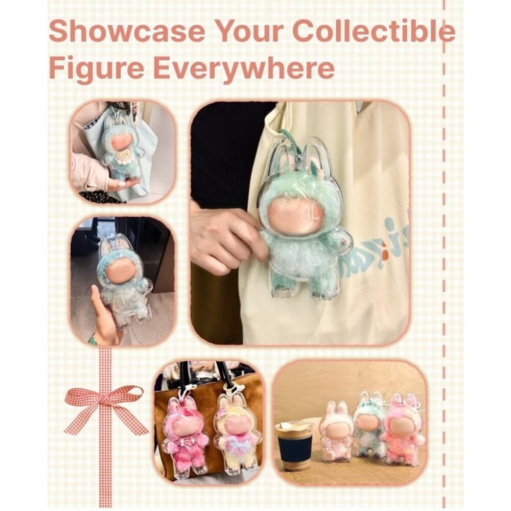 6.7" Clear LABUBU Figure Protective Case for Doll Collectibles Crystal Display - Picture 5 of 9